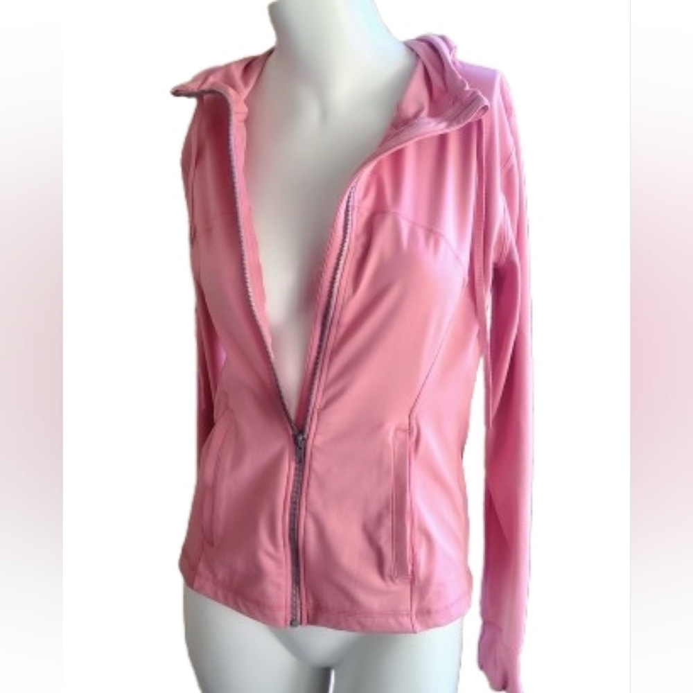 Love Tree | Hooded "Define" Style Full-Zip Athletic Jacket in Rose Pink | Size M - Picture 4 of 10